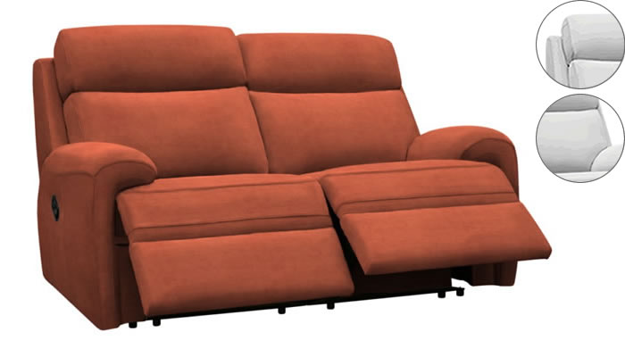 G Plan Hardy 2 Seater Electric Double Recliner Headrest Lumbar Support Plush Umber